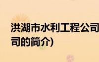 洪湖市水利工程公司(关于洪湖市水利工程公司的简介)