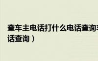 查车主电话打什么电话查询车主信息（查车主电话打什么电话查询）