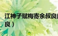 江神子赋梅寄余叔良阅读（江神子赋梅寄余叔良）