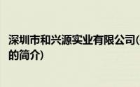 深圳市和兴源实业有限公司(关于深圳市和兴源实业有限公司的简介)