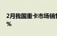 2月我国重卡市场销售约5.3万辆同比下降31%