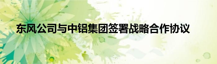 东风公司与中铝集团签署战略合作协议