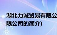 湖北力诚贸易有限公司(关于湖北力诚贸易有限公司的简介)