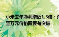 小米去年净利增近1.3倍：汽车定价会“有点贵”手机六千至万元价格段要有突破