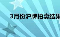 3月份沪牌拍卖结果公布 中标率19.4%