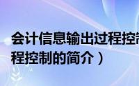 会计信息输出过程控制（关于会计信息输出过程控制的简介）