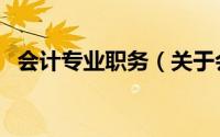 会计专业职务（关于会计专业职务的简介）