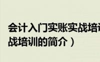会计入门实账实战培训（关于会计入门实账实战培训的简介）