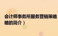 会计师事务所服务营销策略（关于会计师事务所服务营销策略的简介）