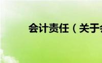 会计责任（关于会计责任的简介）