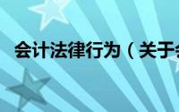 会计法律行为（关于会计法律行为的简介）
