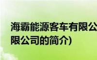 海霸能源客车有限公司(关于海霸能源客车有限公司的简介)