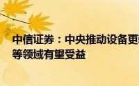 中信证券：中央推动设备更新&以旧换新 汽车、家电等领域有望受益