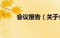 会议报告（关于会议报告的简介）