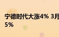 宁德时代大涨4% 3月新能源渗透率有望达45.5%