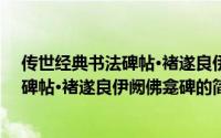 传世经典书法碑帖·褚遂良伊阙佛龛碑（关于传世经典书法碑帖·褚遂良伊阙佛龛碑的简介）