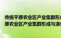 传统平原农业区产业集群形成与演化机制研究（关于传统平原农业区产业集群形成与演化机制研究的简介）