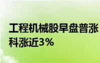 工程机械股早盘普涨 一拖股份涨超6%中联重科涨近3%