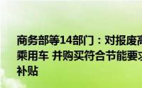 商务部等14部门：对报废高排放乘用车或符合条件的新能源乘用车 并购买符合节能要求或新能源汽车的消费者给予定额补贴