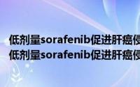 低剂量sorafenib促进肝癌侵袭转移潜能的机制研究（关于低剂量sorafenib促进肝癌侵袭转移潜能的机制研究的简介）