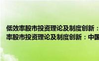 低效率股市投资理论及制度创新：中国股市投资和发展研究（关于低效率股市投资理论及制度创新：中国股市投资和发展研究的简介）