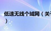 低速无线个域网（关于低速无线个域网的简介）