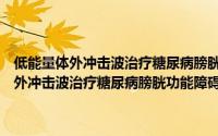 低能量体外冲击波治疗糖尿病膀胱功能障碍机制的研究（关于低能量体外冲击波治疗糖尿病膀胱功能障碍机制的研究的简介）