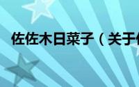 佐佐木日菜子（关于佐佐木日菜子的简介）