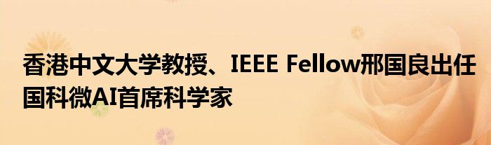 香港中文大学教授、IEEE Fellow邢国良出任国科微AI首席科学家