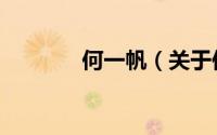 何一帆（关于何一帆的简介）