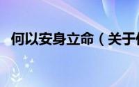 何以安身立命（关于何以安身立命的简介）
