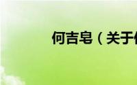 何吉皂（关于何吉皂的简介）