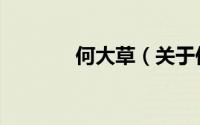 何大草（关于何大草的简介）