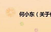 何小东（关于何小东的简介）