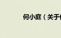 何小庭（关于何小庭的简介）
