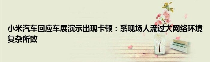 小米汽车回应车展演示出现卡顿：系现场人流过大网络环境复杂所致