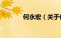 何永宏（关于何永宏的简介）