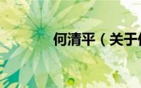 何清平（关于何清平的简介）
