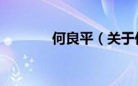 何良平（关于何良平的简介）