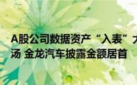 A股公司数据资产“入表”大扫描：至少22家公司抢尝头啖汤 金龙汽车披露金额居首