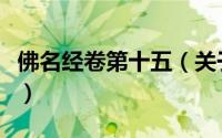 佛名经卷第十五（关于佛名经卷第十五的简介）