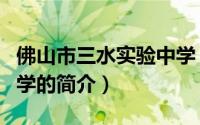 佛山市三水实验中学（关于佛山市三水实验中学的简介）