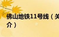 佛山地铁11号线（关于佛山地铁11号线的简介）