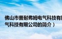 佛山市普耐弗姆电气科技有限公司（关于佛山市普耐弗姆电气科技有限公司的简介）