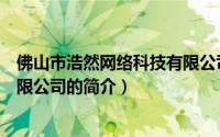 佛山市浩然网络科技有限公司（关于佛山市浩然网络科技有限公司的简介）