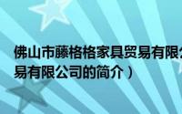 佛山市藤格格家具贸易有限公司（关于佛山市藤格格家具贸易有限公司的简介）