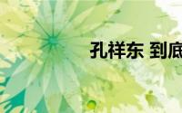 孔祥东 到底什么情况嘞