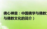 佛心禅意：中国佛学与佛教文化（关于佛心禅意：中国佛学与佛教文化的简介）