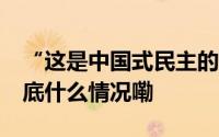 “这是中国式民主的活力所在” 环球热点 到底什么情况嘞