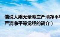 佛说大乘无量寿庄严清净平等觉经（关于佛说大乘无量寿庄严清净平等觉经的简介）